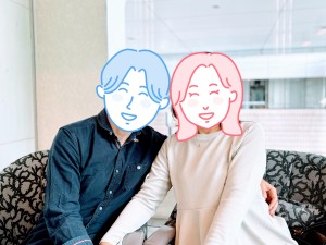 素敵なステップファミリーを気付かれた50代前半女性のｓさんと一つ年下のご主人のツーショット